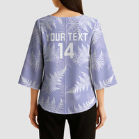 New Zealand Silver Fern Rugby Custom Kimono Sleeve Blouse Go Aotearoa Champions Purple Version LT14 - Polynesian Pride