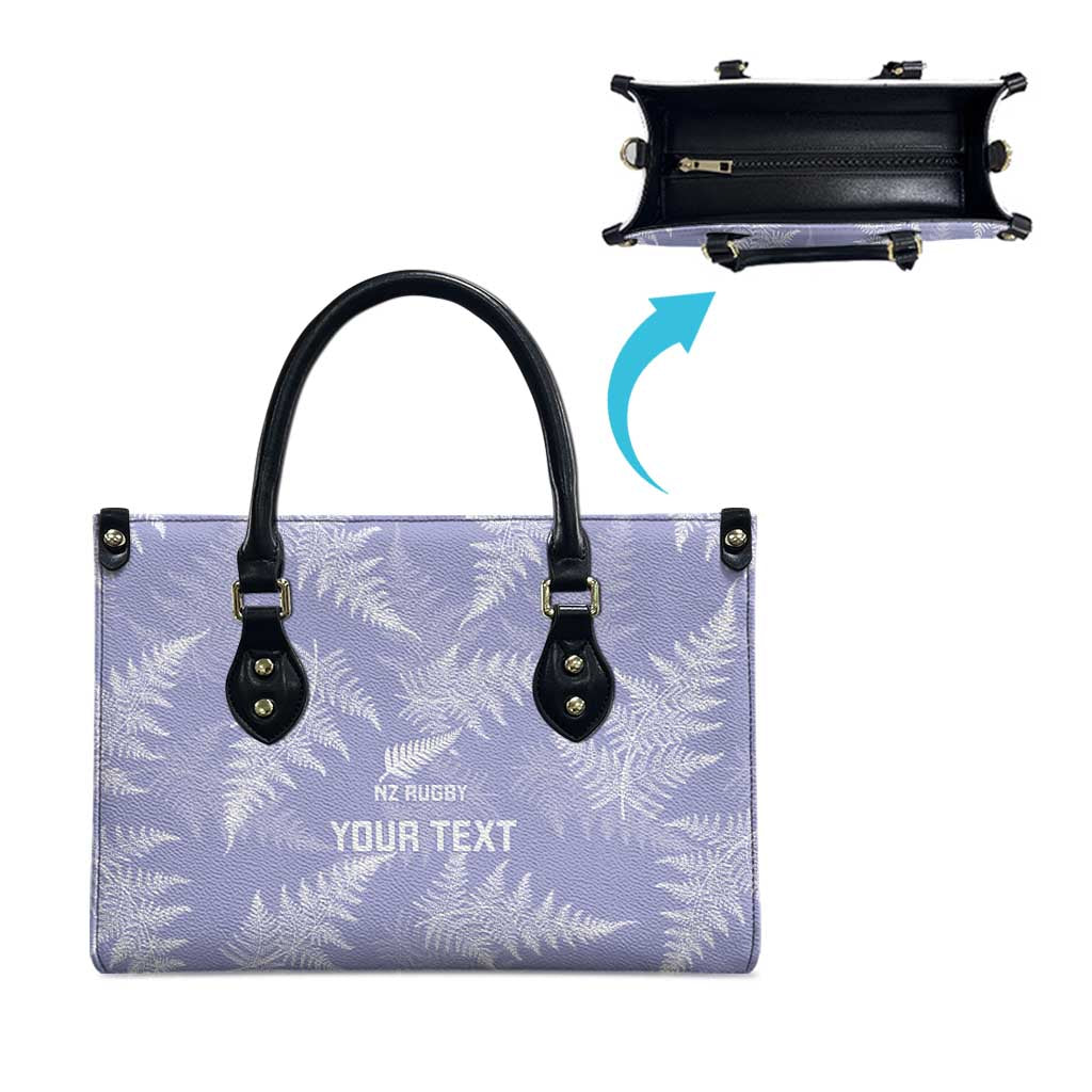 New Zealand Silver Fern Rugby Custom Leather Bag Go Aotearoa Champions Purple Version - Polynesian Pride