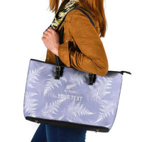 New Zealand Silver Fern Rugby Custom Leather Tote Bag Go Aotearoa Champions Purple Version LT14 Purple - Polynesian Pride
