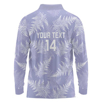 New Zealand Silver Fern Rugby Custom Long Sleeve Polo Shirt Go Aotearoa Champions Purple Version LT14 - Polynesian Pride