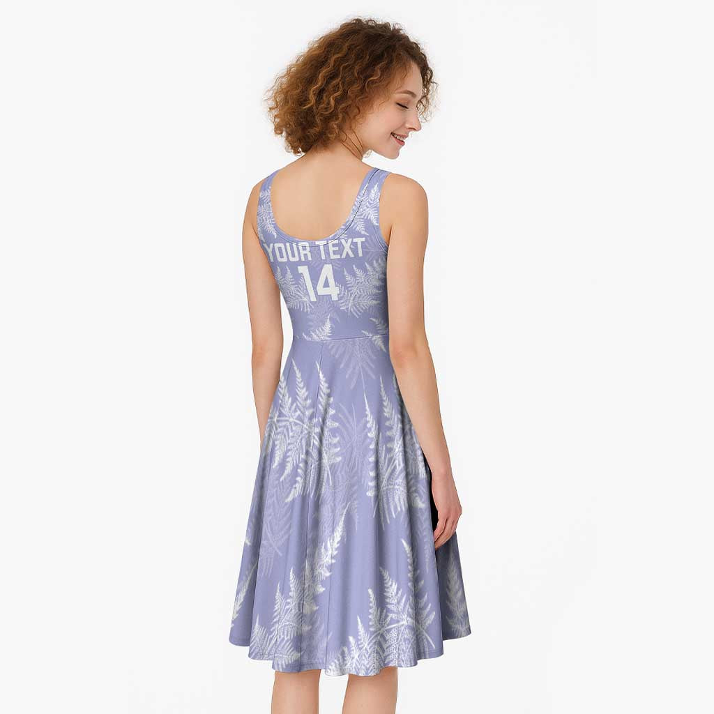 New Zealand Silver Fern Rugby Custom Midi Dress Go Aotearoa Champions Purple Version LT14 - Polynesian Pride