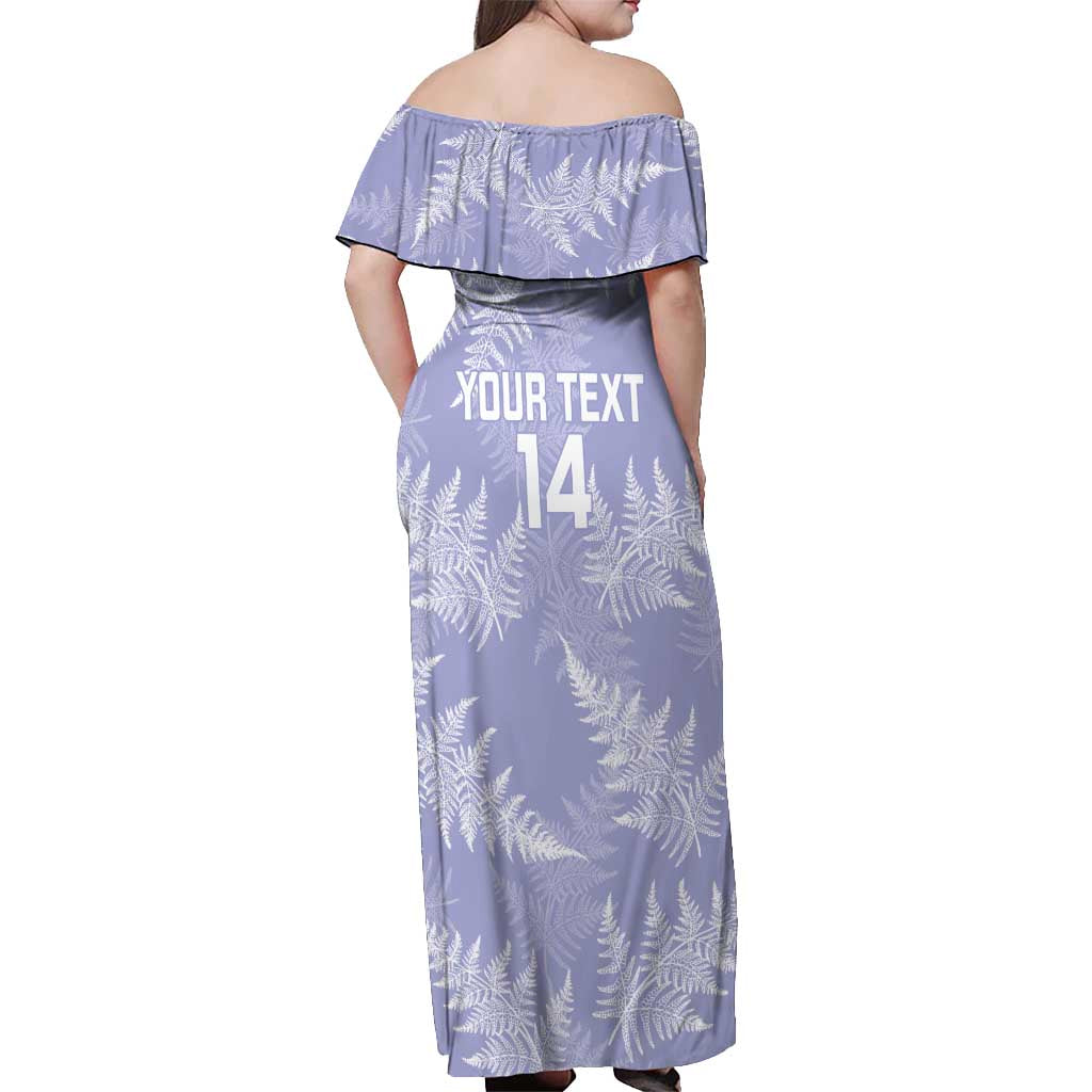 New Zealand Silver Fern Rugby Custom Off Shoulder Maxi Dress Go Aotearoa Champions Purple Version LT14 - Polynesian Pride