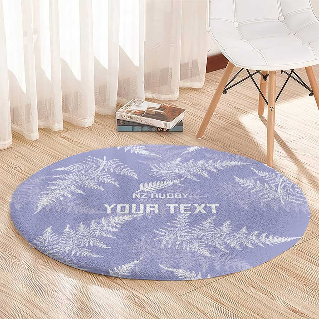 New Zealand Silver Fern Rugby Custom Round Carpet Go Aotearoa Champions Purple Version - Polynesian Pride