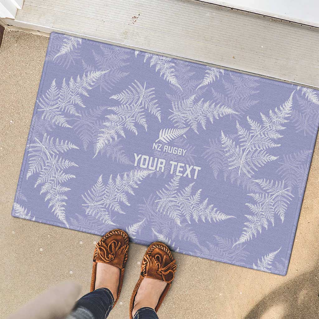 New Zealand Silver Fern Rugby Custom Rubber Doormat Go Aotearoa Champions Purple Version - Polynesian Pride