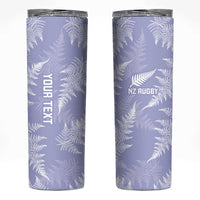 New Zealand Silver Fern Rugby Custom Skinny Tumbler Go Aotearoa Champions Purple Version LT14 Purple - Polynesian Pride