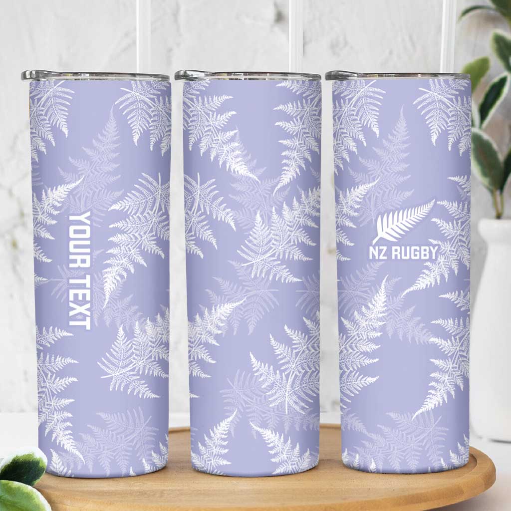 New Zealand Silver Fern Rugby Custom Skinny Tumbler Go Aotearoa Champions Purple Version LT14 - Polynesian Pride