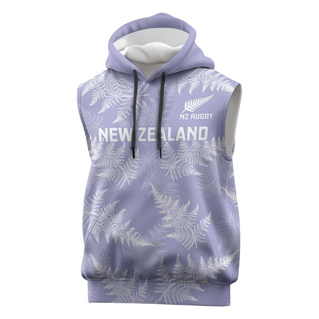 New Zealand Silver Fern Rugby Custom Sleeveless Hoodie Go Aotearoa Champions Purple Version LT14 Purple - Polynesian Pride