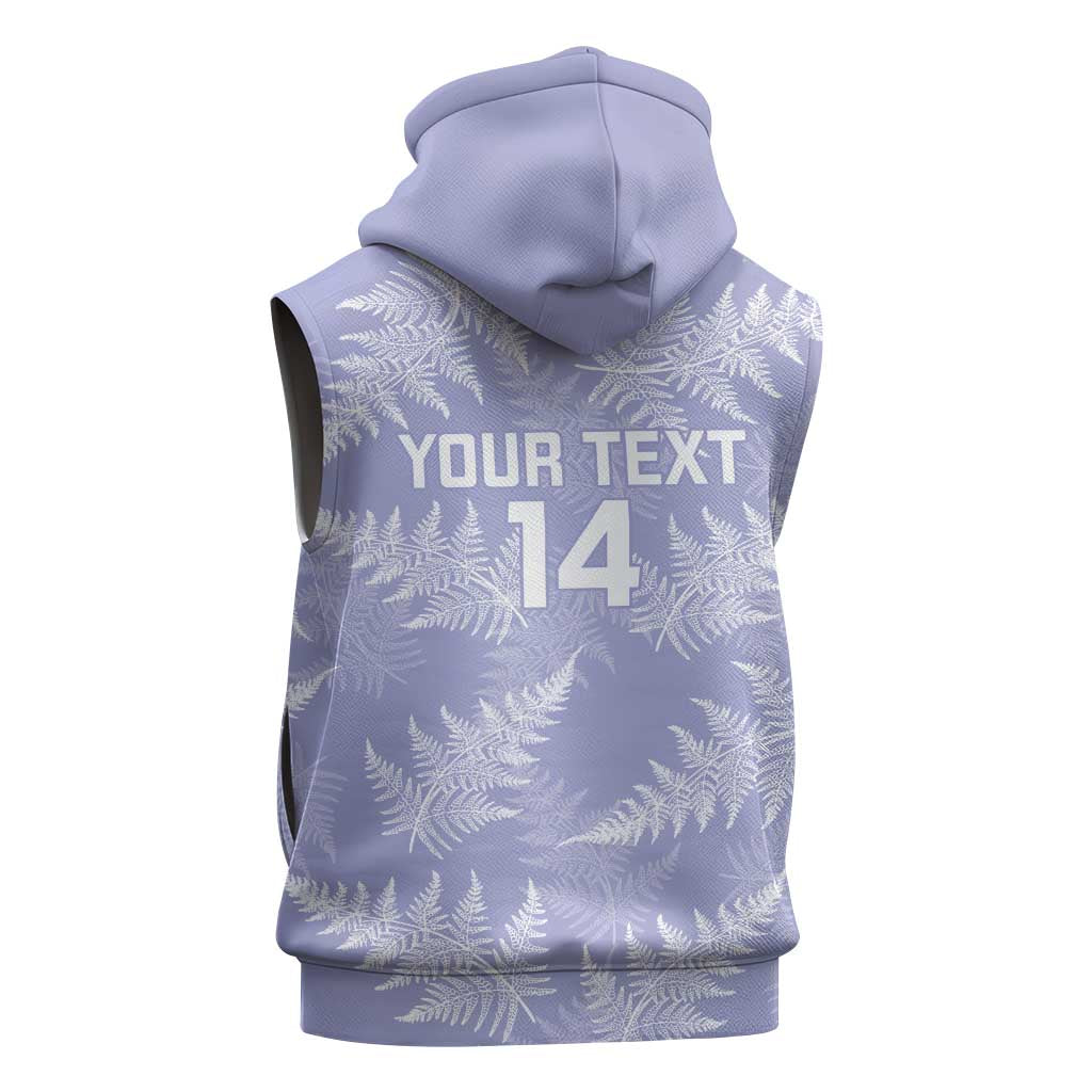 New Zealand Silver Fern Rugby Custom Sleeveless Zip Hoodie Go Aotearoa Champions Purple Version LT14 - Polynesian Pride