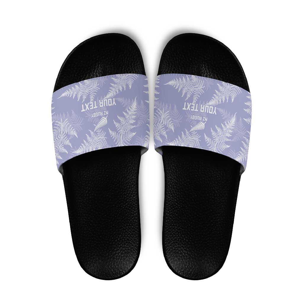 New Zealand Silver Fern Rugby Custom Slide Sandals Go Aotearoa Champions Purple Version - Polynesian Pride