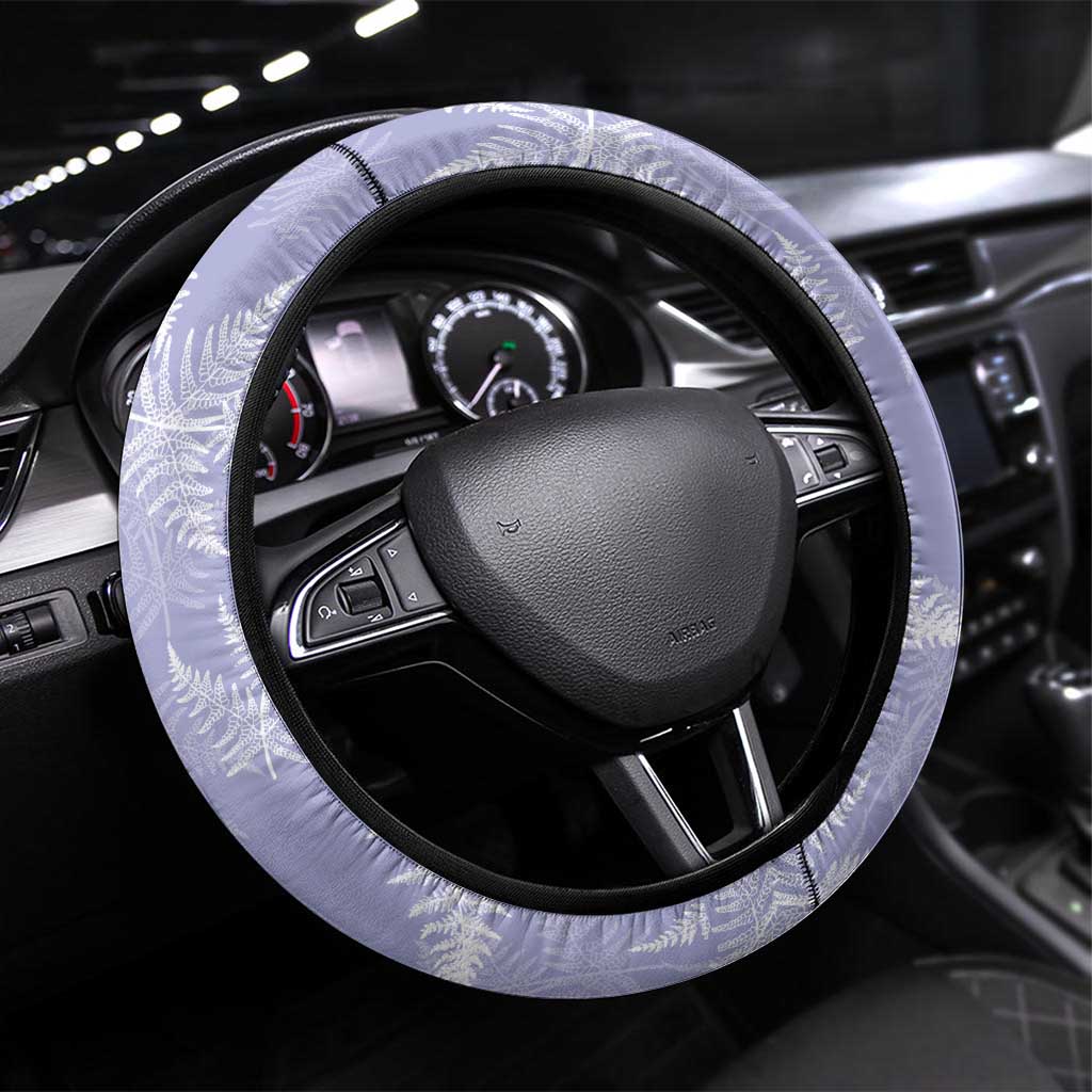 New Zealand Silver Fern Rugby Steering Wheel Cover Go Aotearoa Champions Purple Version LT14 Universal Fit Purple - Polynesian Pride