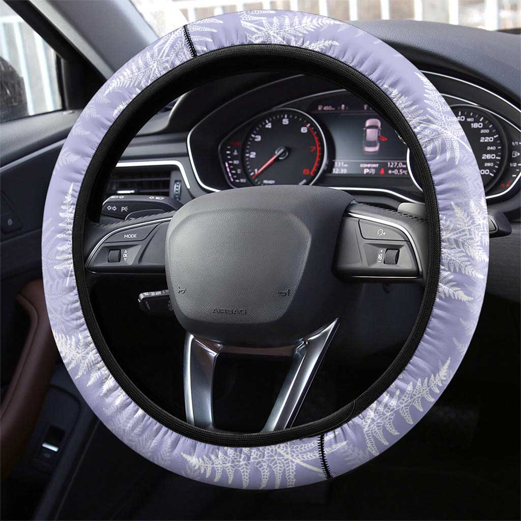 New Zealand Silver Fern Rugby Steering Wheel Cover Go Aotearoa Champions Purple Version LT14 - Polynesian Pride