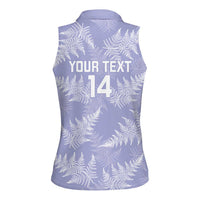 New Zealand Silver Fern Rugby Custom Women Sleeveless Polo Shirt Go Aotearoa Champions Purple Version LT14 - Polynesian Pride