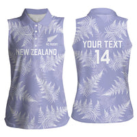 New Zealand Silver Fern Rugby Custom Women Sleeveless Polo Shirt Go Aotearoa Champions Purple Version LT14 - Polynesian Pride