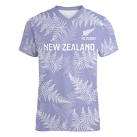 New Zealand Silver Fern Rugby Custom Women V-Neck T-Shirt Go Aotearoa Champions Purple Version LT14 Female Purple - Polynesian Pride
