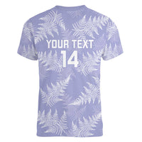 New Zealand Silver Fern Rugby Custom Women V-Neck T-Shirt Go Aotearoa Champions Purple Version LT14 - Polynesian Pride