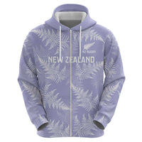 New Zealand Silver Fern Rugby Custom Zip Hoodie Go Aotearoa Champions Purple Version - Polynesian Pride