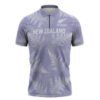 New Zealand Silver Fern Rugby Custom Zipper Polo Shirt Go Aotearoa Champions Purple Version LT14 Purple - Polynesian Pride