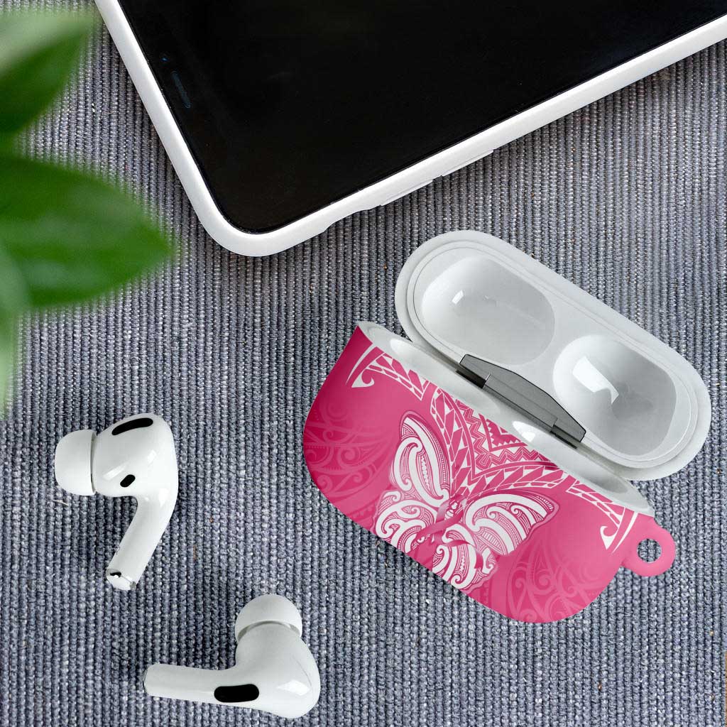 New Zealand Breast Cancer Awareness AirPods Case Maori Butterfly Pink Ribbon LT14 - Polynesian Pride
