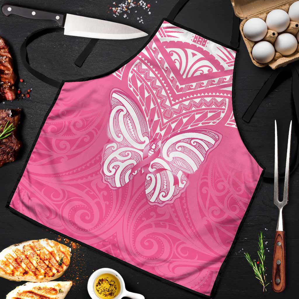 New Zealand Breast Cancer Awareness Apron Maori Butterfly Pink Ribbon LT14 Pink - Polynesian Pride
