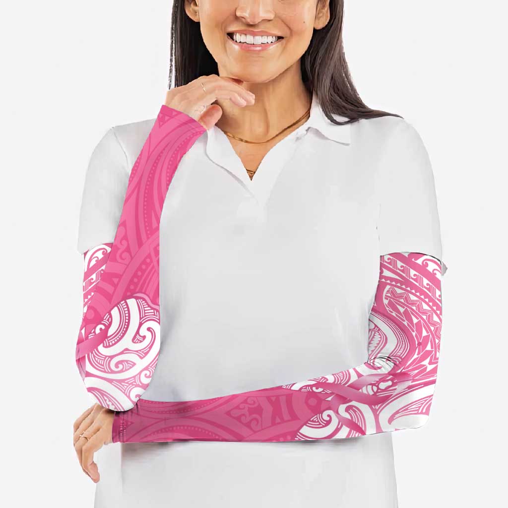 New Zealand Breast Cancer Awareness Arm Sleeves Maori Butterfly Pink Ribbon LT14 - Polynesian Pride