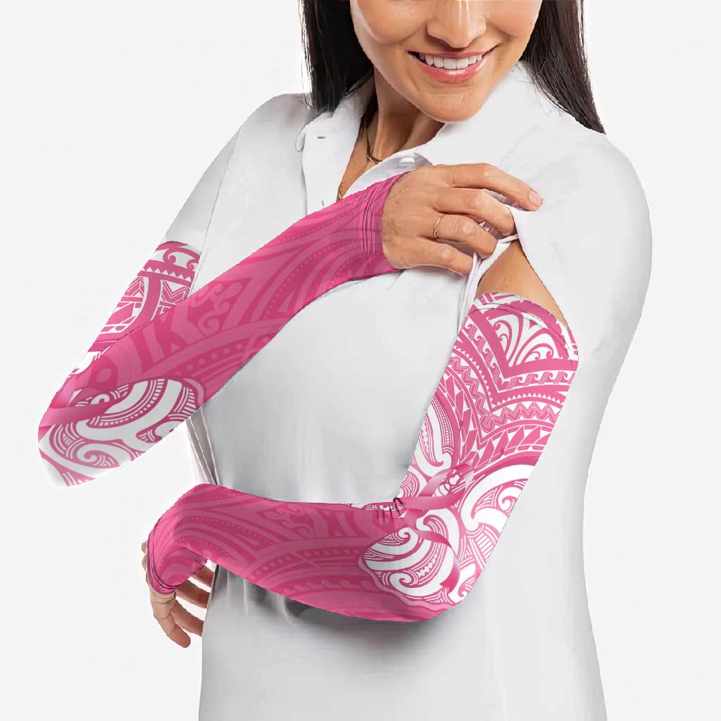 New Zealand Breast Cancer Awareness Arm Sleeves Maori Butterfly Pink Ribbon LT14 - Polynesian Pride