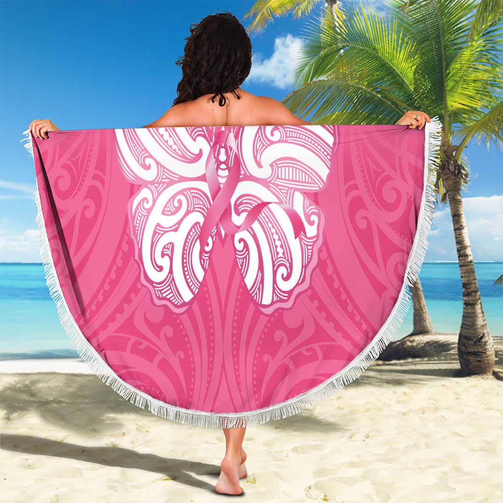 New Zealand Breast Cancer Awareness Beach Blanket Maori Butterfly Pink Ribbon LT14 - Polynesian Pride