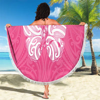 New Zealand Breast Cancer Awareness Beach Blanket Maori Butterfly Pink Ribbon LT14 - Polynesian Pride