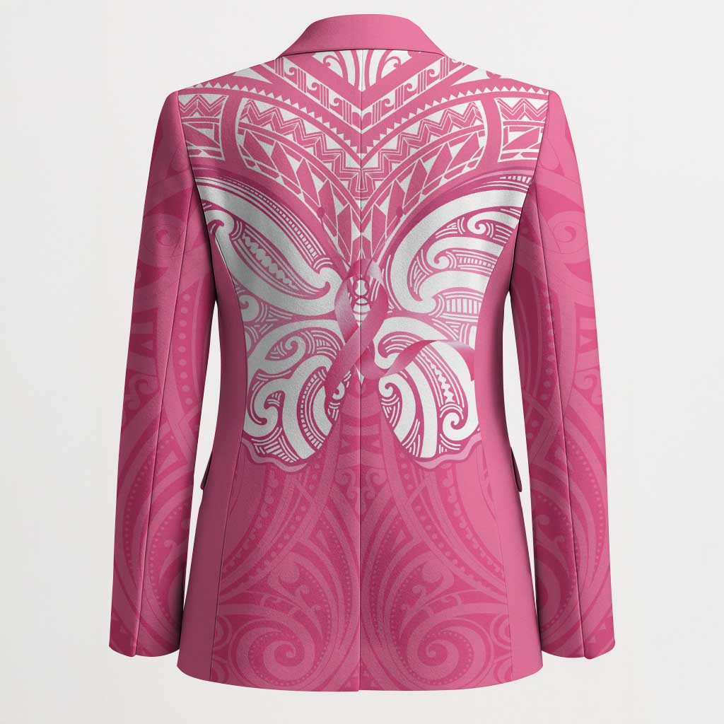 New Zealand Breast Cancer Awareness Blazer Maori Butterfly Pink Ribbon LT14 - Polynesian Pride
