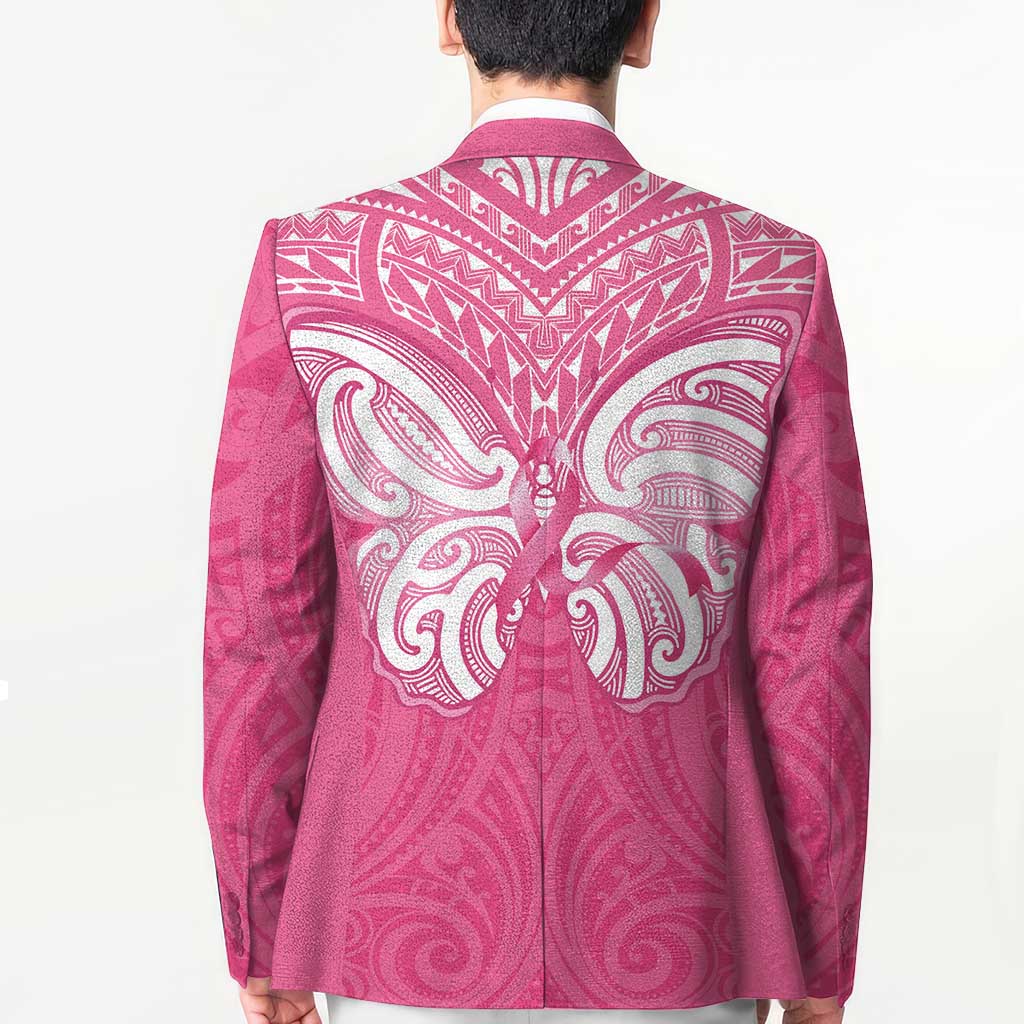 New Zealand Breast Cancer Awareness Blazer Maori Butterfly Pink Ribbon LT14 - Polynesian Pride