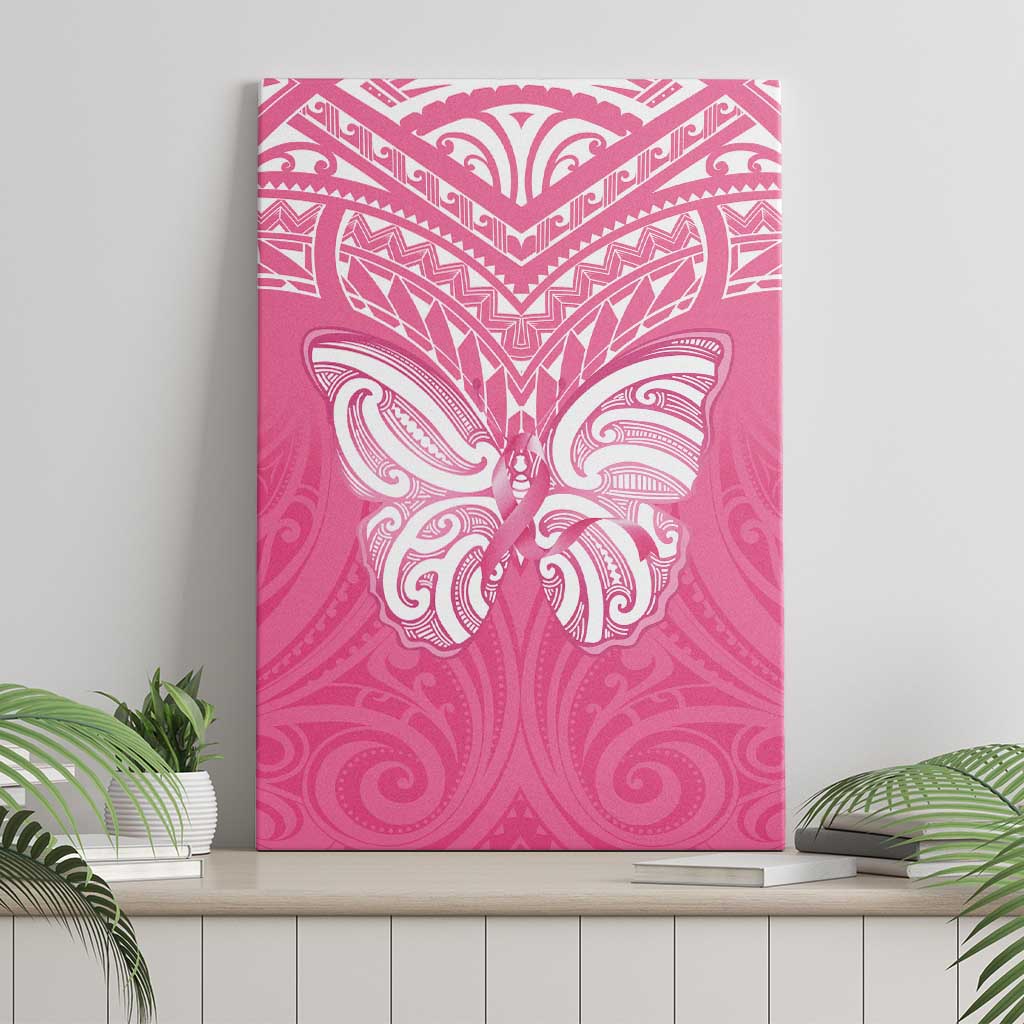 New Zealand Breast Cancer Awareness Canvas Wall Art Maori Butterfly Pink Ribbon LT14 - Polynesian Pride