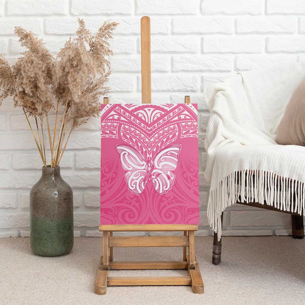 New Zealand Breast Cancer Awareness Canvas Wall Art Maori Butterfly Pink Ribbon LT14 - Polynesian Pride