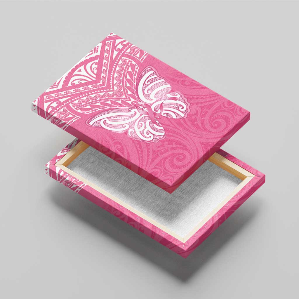 New Zealand Breast Cancer Awareness Canvas Wall Art Maori Butterfly Pink Ribbon LT14 - Polynesian Pride