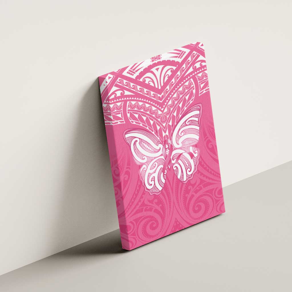 New Zealand Breast Cancer Awareness Canvas Wall Art Maori Butterfly Pink Ribbon LT14 - Polynesian Pride