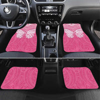 New Zealand Breast Cancer Awareness Car Mats Maori Butterfly Pink Ribbon LT14 Set 4pcs Pink - Polynesian Pride
