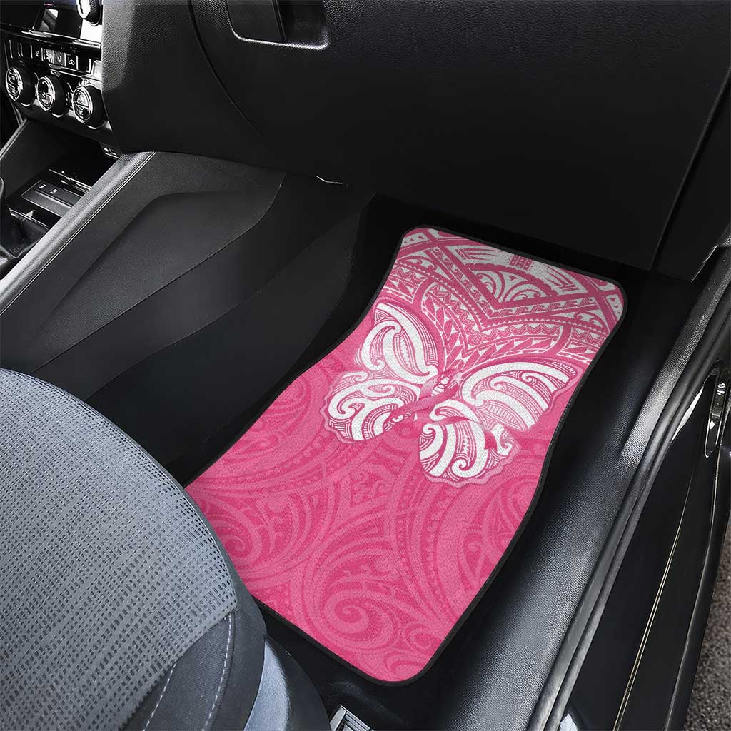 New Zealand Breast Cancer Awareness Car Mats Maori Butterfly Pink Ribbon LT14 - Polynesian Pride