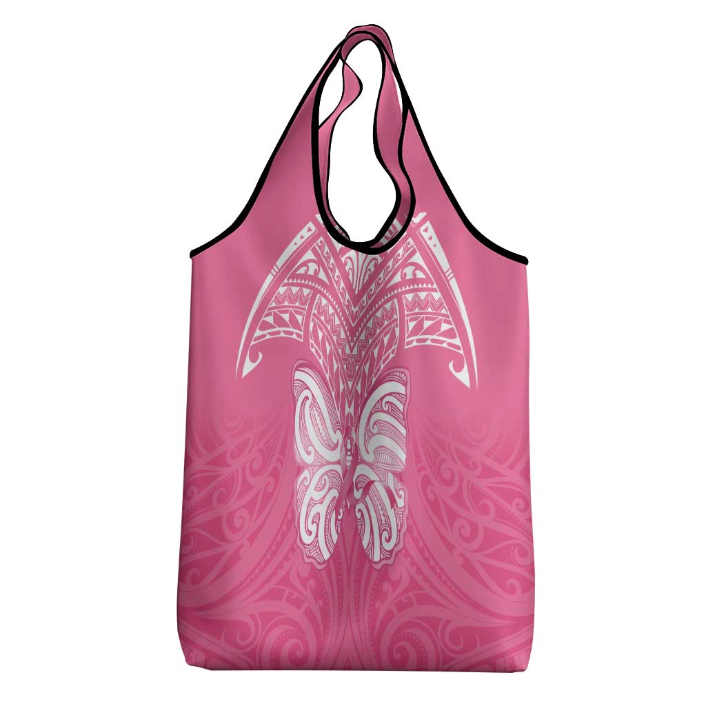 New Zealand Breast Cancer Awareness Grocery Bag Maori Butterfly Pink Ribbon LT14 - Polynesian Pride
