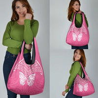 New Zealand Breast Cancer Awareness Grocery Bag Maori Butterfly Pink Ribbon LT14 - Polynesian Pride