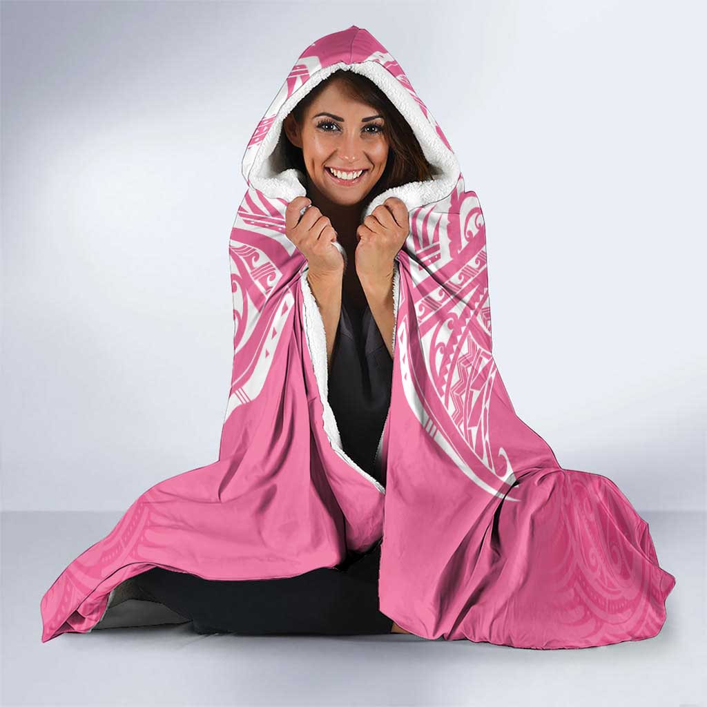 New Zealand Breast Cancer Awareness Hooded Blanket Maori Butterfly Pink Ribbon LT14 - Polynesian Pride