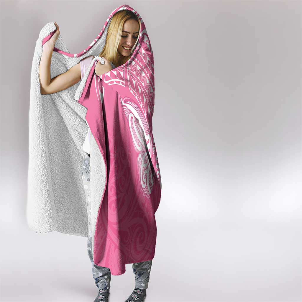 New Zealand Breast Cancer Awareness Hooded Blanket Maori Butterfly Pink Ribbon LT14 - Polynesian Pride