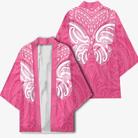 New Zealand Breast Cancer Awareness Kimono Maori Butterfly Pink Ribbon LT14 - Polynesian Pride