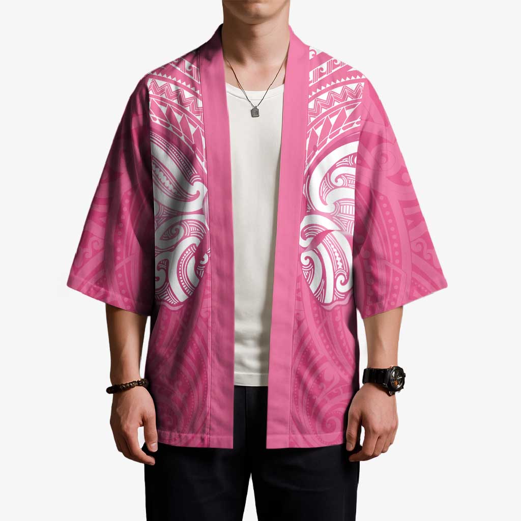 New Zealand Breast Cancer Awareness Kimono Maori Butterfly Pink Ribbon LT14 - Polynesian Pride