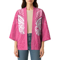 New Zealand Breast Cancer Awareness Kimono Maori Butterfly Pink Ribbon LT14 - Polynesian Pride