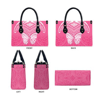 New Zealand Breast Cancer Awareness Leather Bag Maori Butterfly Pink Ribbon LT14 - Polynesian Pride