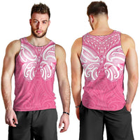 New Zealand Breast Cancer Awareness Men Tank Top Maori Butterfly Pink Ribbon LT14 - Polynesian Pride