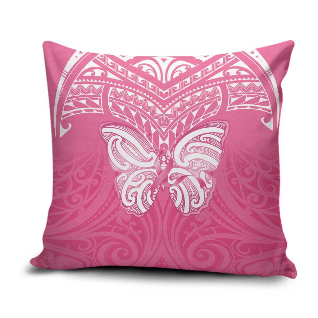 New Zealand Breast Cancer Awareness Pillow Cover Maori Butterfly Pink Ribbon LT14 Pink - Polynesian Pride