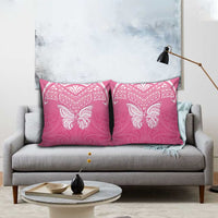 New Zealand Breast Cancer Awareness Pillow Cover Maori Butterfly Pink Ribbon LT14 - Polynesian Pride
