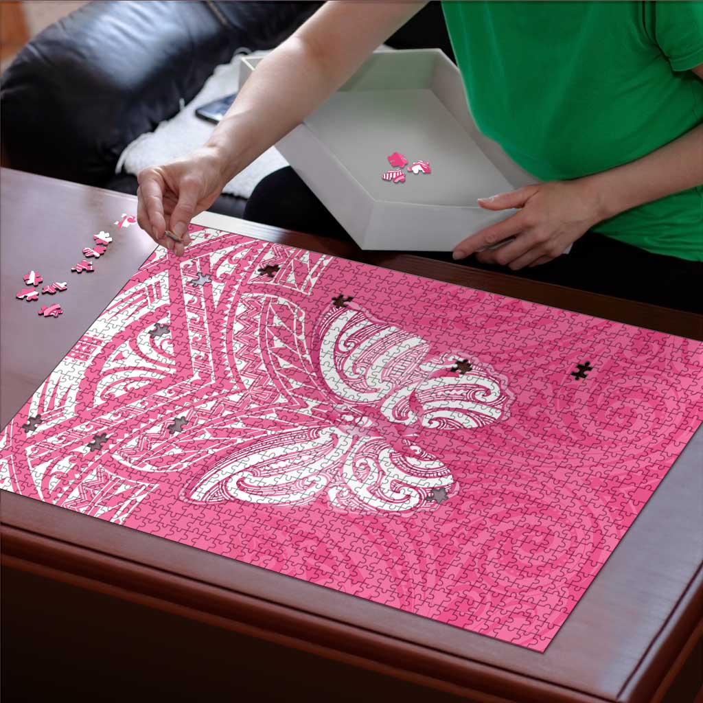 New Zealand Breast Cancer Awareness Puzzle Maori Butterfly Pink Ribbon LT14 - Polynesian Pride