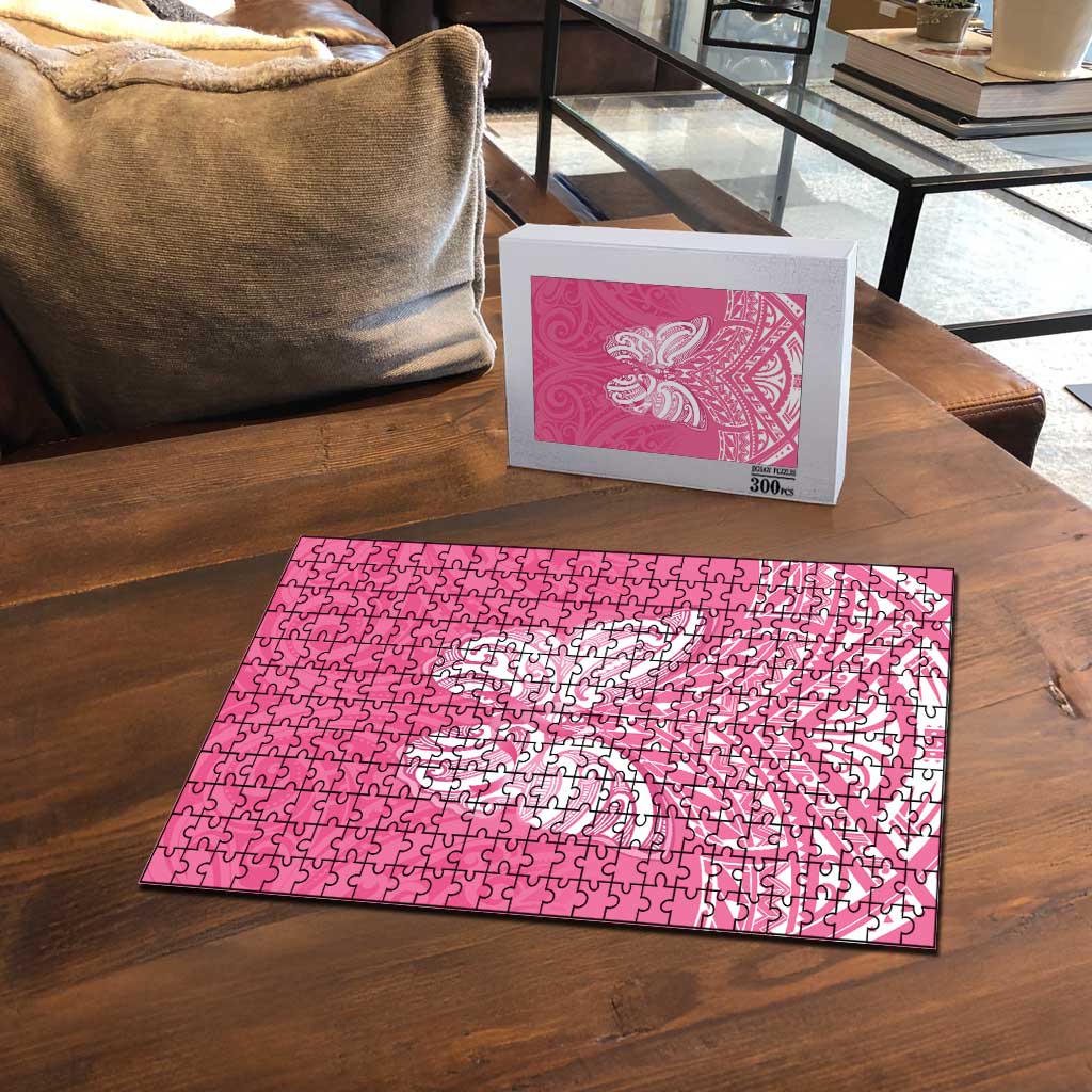 New Zealand Breast Cancer Awareness Puzzle Maori Butterfly Pink Ribbon LT14 - Polynesian Pride
