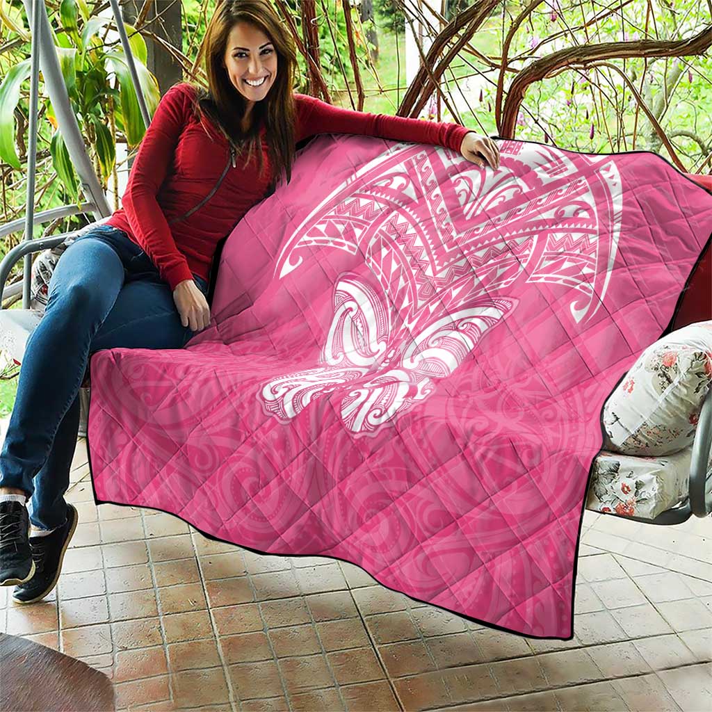 New Zealand Breast Cancer Awareness Quilt Maori Butterfly Pink Ribbon LT14 - Polynesian Pride
