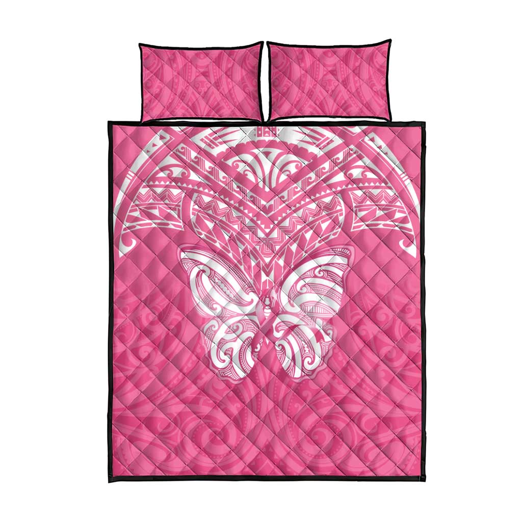 New Zealand Breast Cancer Awareness Quilt Bed Set Maori Butterfly Pink Ribbon LT14 - Polynesian Pride
